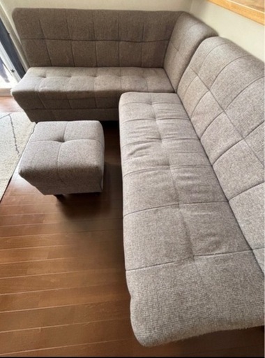 ニトリ ダイニングカウチソファー オットマン付