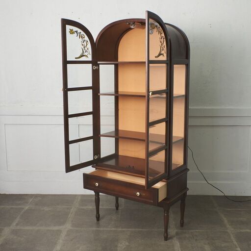 飛騨産業キツツキ クラシック キュリオケース 発送の場合は即購入不可】 飛騨産業 キツツキ キュリオケース 3面