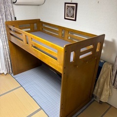 木製ロフトベッド はしご付き｜子供部屋の画像