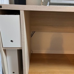 デスク  幅120cm 片袖机 オープン収納付きの画像