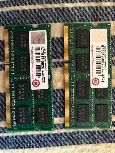 ①Transcend DDR3 16GB(8GBX2枚) メモリモジュール 1600MHz