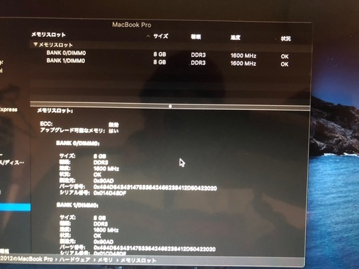 美品SK hynix 16GB(8GBX2枚) DDR3L-1600mhzメモリ