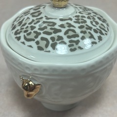 Giovanni Valentinoジョバンニ　ヴァレンチノ　ヒョウ柄シュガーポット＆ミニソーサーの画像