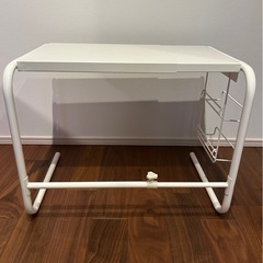 ニトリ　伸縮レンジラック　ラップホルダー付　ホワイトの画像