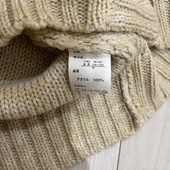 ロングニットカーディガン ベージュ Mの画像