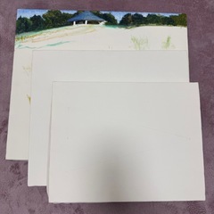 キャンバス７枚とイーゼル の画像