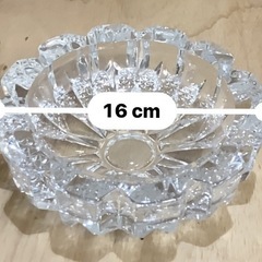 未使用　ガラス灰皿 2個セット クリスタル 昭和レトロ 琥珀色 クリアの画像