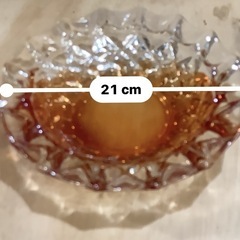 未使用　ガラス灰皿 2個セット クリスタル 昭和レトロ 琥珀色 クリアの画像