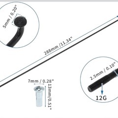 A ABSOPRO 自転車スポーク12G 288mm長 炭素鋼ブラックの画像