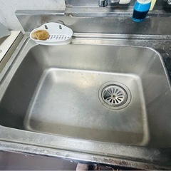 木製キッチンカウンターブラウン 幅約 120cm（の画像