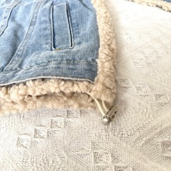 子供 キッズ アウター デニム ボア ジャケット クリーニング済 130cmの画像