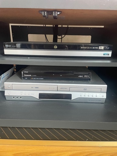 52型液晶テレビ、ブルーレイ機器、VHS機器、テレビ台セット、石狩市花川
