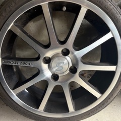 値下げしました‼️ スポーツテクニック　16インチアルミホイール　バリ山　 165 45 16の画像