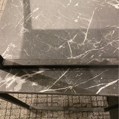 大理石風ネストテーブル　２つセット　サイドテーブル　ローテーブルの画像