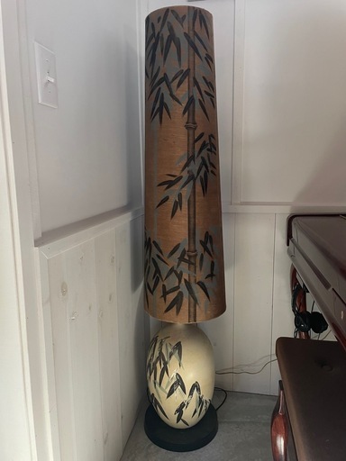 昭和レトロ 竹柄 フロアランプ 和モダン 高さ約140cm