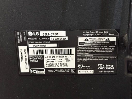 配送可【LG】55V液晶テレビ（海外仕様、HDMI使用不可）★2016年製　クリーニング済み/6ヶ月保証付き【管理番号12401】比
