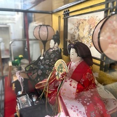 ガラスケース入り雛人形　親王ケース飾りの画像