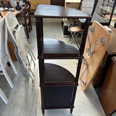 イ2601-697 AC FURNITURE 電話台 コーナーラック 昭和レトロ キズ汚れ有りの画像