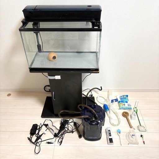 【動作確認済】60cm水槽フルセット（W濾過・Wヒーター仕様）淡水海水両対応