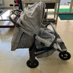 サ2601-698 Air Buggy 双子用ベビーカー グレー キズ汚れ多数 現状お渡しの画像