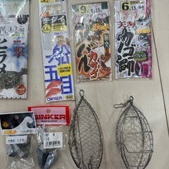 船釣り仕掛け、オモリ、カゴまとめて未使用の画像