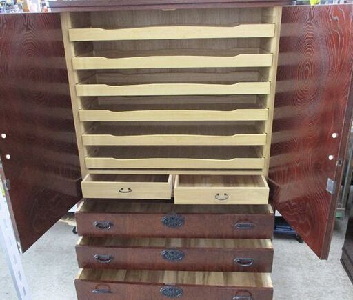 信州民芸家具 衣裳タンス 和箪笥 収納 飾金具 たんす 122cm チェスト 着物衣装 和装 整理 札幌市北区屯田