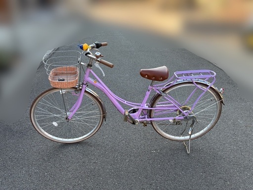 中古自転車3847 前後タイヤ新品！ 26インチ ギヤなし ダイナモ