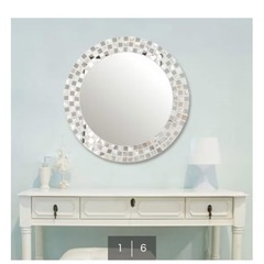 壁掛けOKシェルミラーの画像