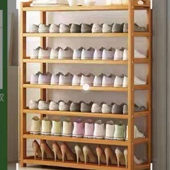 竹製シューズラックの画像