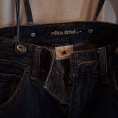 ニコアンド　デニム7部丈　　サスペンダー付きの画像