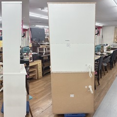 I389 🌈 ジモティー限定価格！ NITORI キッチンボード 食器棚 DAHLIA 80KB-WH ⭐ クリーニング済の画像