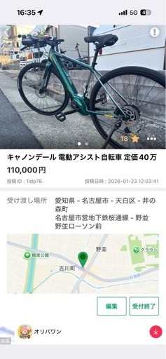 キャノンデール クロスバイク