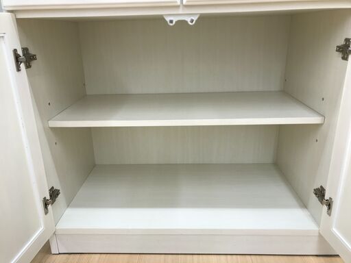 A-1210【リユースのサカイ野々市店】ジモティ来店特価‼ 食器棚 ３枚扉 ニトリ ミランダ 白 ※クリーニング済み
