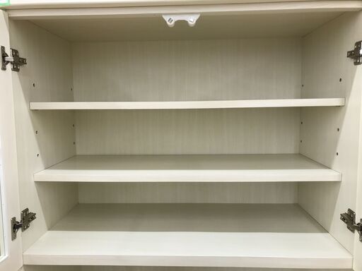 A-1210【リユースのサカイ野々市店】ジモティ来店特価‼ 食器棚 ３枚扉 ニトリ ミランダ 白 ※クリーニング済み
