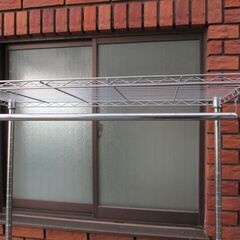 メーカー不明　メタルラック　キャスター付き　横幅91㎝縦幅45㎝高さ179㎝の画像