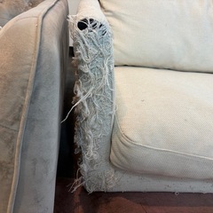 【訳あり格安】　2人掛けソファ　ホワイト　傷ありの画像