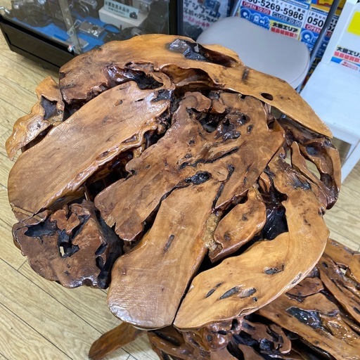 ?昭和レトロ?飾り棚 流木風 天然木 インテリア 花台 オブジェ NH