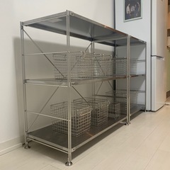 無印用品　ステンレスラック　収納ケースの画像