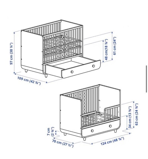 IKEA ベビーベッド ミルラ ピンク