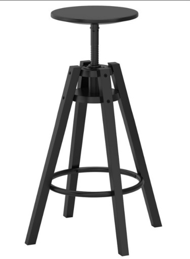 IKEA カウンター チェア DALFRED ダルフレッド 黒 ブラック スツール