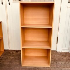 ３段ボックス・カラーボックス（ナチュラル）①の画像