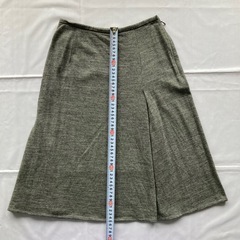 KLEIN D’OEIL フレアスカート ひざ丈 下プリーツ入り　グレー　36の画像