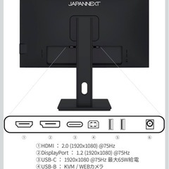 モニター23.8インチ ジャンク品　Type-C給電 カメラ付きの画像