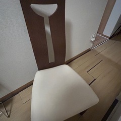 【日本製】タモ材 ハイバック ダイニングチェア／合皮座面（白) の画像