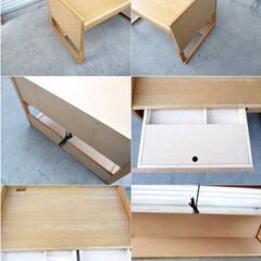 カリモク×ベネッセ　学びデスク　キャスター付き　整頓ワゴン　成長チェア　勉強机　学習机　サイドワゴン　デスクチェア　848ZSの画像