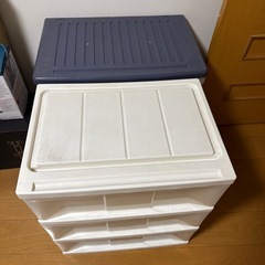 3段透明衣類収納ケース2個　タンス　チェストの画像