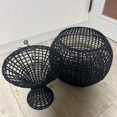 ランプシェード　籐　木製の画像