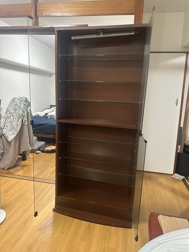 【食器やコレクションに】ガラス棚8段