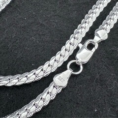 シルバー925 ツイスト　喜平チェーンネックレス　幅広　50cm 太さ5mmの画像