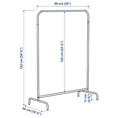 ほぼ新品 IKEA ハンガーラック、ホワイト、99✕152cmの画像